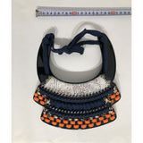 [N-005] Dark Blue Silk-Laced Throat Guard