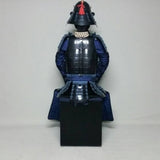【O-064】Dark Navy Blue Thread Laced Black Barrel Side Two-Piece Cuirass Armor (Handcrafted Matte Lacquer Finish)：紺糸威黒桶側二枚胴具足（手時代塗）
