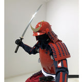 【O-076】Red lacquered armor with dark blue lacing two-plate cuirass, Jidai Festival set：濃紺糸威赤桶側二枚胴　時代祭りセット