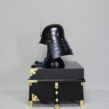 【O-066-K】Dark blue thread laced riveted head-shaped two-piece cuirass armor with matte lacquer finish (helmet only)紺糸威鋲綴頭形二枚胴具足（艶消塗）（兜のみ）