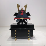 【O-013-K】Deep navy blue thread laced fur pull two-piece cuirass armor (helmet only)：紺糸威毛引二枚胴（兜のみ）