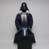 【O-066】Dark blue thread laced riveted head-shaped two-piece cuirass armor with matte lacquer finish：紺糸威鋲綴頭形二枚胴具足（艶消塗）