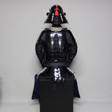 【O-057】Black and White Thread Laced Black Okegawa Two-Piece Cuirass Armor：黒白糸威黒桶側二枚胴具足