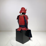 【O-061】Deep navy blue thread laced red barrel shoulder guards two-piece cuirass armor：濃紺糸威赤桶側二枚胴具足