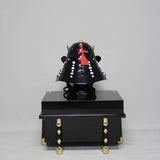 【O-057-K】Black and white thread laced black barrel shoulder guards two-piece cuirass armor (helmet only)：黒白糸威黒桶側二枚胴具足（兜のみ）