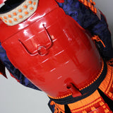 【O-060】Scarlet Thread Laced Red Okegawa Two-Piece Cuirass Armor：緋糸威赤桶側二枚胴具足