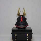 【O-016-K】Black thread laced modern small plate two-piece cuirass armor (helmet only)：黒糸威当世小札二枚胴（兜のみ）