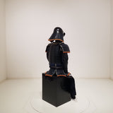 【O-050】Navy Blue Thread Laced Black Matte Riveted Two-Piece Cuirass Armor (Zunari-style Helmet)：紺糸威黒艶消鋲綴二枚胴具足（頭形兜）