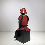 【O-062】Two-Piece Armor with Red Barrel Shoulder Guards, Deep Navy Blue Lacing, and Hand-Painted Lacquer Finish：濃紺糸威赤桶側二枚胴具足（手時代塗）