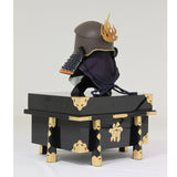 【O-041-K】Deep navy blue thread laced riveted two-piece cuirass armor (helmet only)：濃紺糸威鋲綴二枚胴具足（兜のみ）
