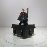【O-058-K】Dark blue thread laced black barrel shoulder guards two-piece cuirass armor with a helmet featuring a kuwagata (horn-shaped crest) (helmet only)：紺糸威黒桶側二枚胴具足（鍬形）（兜のみ）