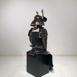 【O-047】Deep navy blue thread laced Iyo-style simple tied two-piece cuirass armor with matte lacquer finish：濃紺糸威伊予素懸二枚胴具足(艶消塗)