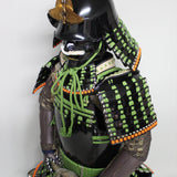 【O-030】Light Green Thread Laced Vertical Seam Two-Piece Cuirass Armor：萌黄糸威縦矧二枚胴具足
