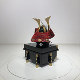 【O-003-K】Red thread laced large plate ō-yoroi armor (helmet only)：赤糸威本大札大鎧（兜のみ）