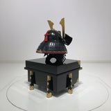 【O-047-K】Deep navy blue thread laced Iyo-style plain lacing two-piece cuirass armor (helmet only)：濃紺糸威伊予素懸二枚胴具足（兜のみ）
