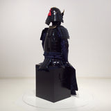 【O-065-1】Deep navy blue thread laced black barrel shoulder guards two-piece cuirass armor：濃紺糸威黒桶側二枚胴具足