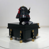 【O-055-K】Navy and Red Thread Laced Munetori Black Barrel-shaped Two-piece Dou Armor (Juunikoma) (Helmet Only)：紺赤糸威胸取黒桶側二枚胴具足（十二間）（兜のみ）