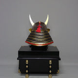 【O-020-K】Deep navy blue thread laced sewn extended two-piece cuirass armor (helmet only)：紺糸縫延二枚胴（兜のみ）