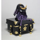 【O-056-K】Purple thread laced black chest guard two-piece cuirass armor (helmet only)：紫糸威黒胸取二枚胴具足（兜のみ）