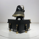 【O-031-K】Kashidori thread laced two-piece cuirass armor (helmet only)：樫鳥糸威二枚胴具足（兜のみ）