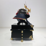 【O-013-K】Deep navy blue thread laced fur pull two-piece cuirass armor (helmet only)：紺糸威毛引二枚胴（兜のみ）
