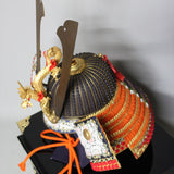 【O-004-K】Gold small plate laced otamada two-piece cuirass armor (helmet only)：金小札沢潟威二枚胴（兜のみ）