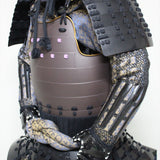 【O-043】Black Thread Laced Rusted Iron Two-Piece Cuirass Armor：黒糸威鉄錆二枚胴具足