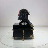 【O-063-K】Dark blue thread laced black barrel shoulder guards two-piece cuirass armor (helmet only)： 紺糸威黒桶側二枚胴具足（兜のみ）