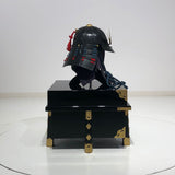 【O-055-K】Navy and Red Thread Laced Munetori Black Barrel-shaped Two-piece Dou Armor (Juunikoma) (Helmet Only)：紺赤糸威胸取黒桶側二枚胴具足（十二間）（兜のみ）