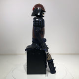 【O-059】Deep navy blue thread laced brown barrel shoulder guards two-piece cuirass armor：●濃紺糸威茶桶側二枚胴具足