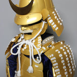 【O-073】White thread laced gold lacquered barrel shoulder guards two-piece cuirass armor：白糸威金塗桶側二枚胴具足