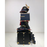 【O-013】Dark Navy Blue Thread Laced Fur-Trimmed Two-Piece Cuirass Armor (Matte Finish)：紺糸威毛引二枚胴具足（艶消塗）