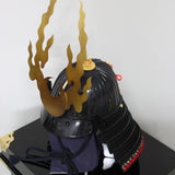【O-016-K】Black thread laced modern small plate two-piece cuirass armor (helmet only)：黒糸威当世小札二枚胴（兜のみ）