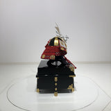 【O-003-K】Red thread laced large plate ō-yoroi armor (helmet only)：赤糸威本大札大鎧（兜のみ）