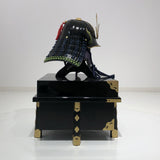 【O-044-K】Deep navy blue thread laced yomogi diamond laced two-piece cuirass armor (helmet only)：紺糸威蓬菱綴二枚胴具足（兜のみ）