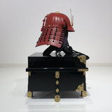 【O-033-K】Black thread laced Iyo-style waist-guard two-piece cuirass armor (aged finish) (helmet only)：黒糸威伊予腰取二枚胴具足（時代仕上げ）（兜のみ）