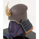 【O-041-K】Deep navy blue thread laced riveted two-piece cuirass armor (helmet only)：濃紺糸威鋲綴二枚胴具足（兜のみ）