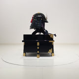 【O-065-1-K】Deep navy blue thread laced black barrel shoulder guards two-piece cuirass armor (helmet only)：濃紺糸威黒桶側二枚胴具足（兜のみ）