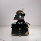 【O-037-K】Dark blue thread laced large-sleeved black two-piece cuirass armor (helmet only)：紺糸威大袖黒二枚胴具足（兜のみ）