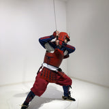 【O-076】Red lacquered armor with dark blue lacing two-plate cuirass, Jidai Festival set：濃紺糸威赤桶側二枚胴　時代祭りセット