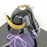 【O-056-K】Purple thread laced black chest guard two-piece cuirass armor (helmet only)：紫糸威黒胸取二枚胴具足（兜のみ）