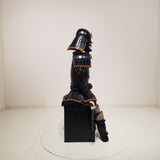 【O-050】Navy Blue Thread Laced Black Matte Riveted Two-Piece Cuirass Armor (Zunari-style Helmet)：紺糸威黒艶消鋲綴二枚胴具足（頭形兜）