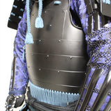 【O-066】Dark blue thread laced riveted head-shaped two-piece cuirass armor with matte lacquer finish：紺糸威鋲綴頭形二枚胴具足（艶消塗）