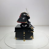 【O-047-K】Deep navy blue thread laced Iyo-style plain lacing two-piece cuirass armor (helmet only)：濃紺糸威伊予素懸二枚胴具足（兜のみ）