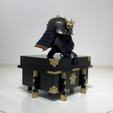 【O-015-K】Deep navy blue thread laced modern small plate two-piece cuirass armor (helmet only)：濃紺糸威当世小札二枚胴（兜のみ）