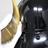 【O-056-K】Purple thread laced black chest guard two-piece cuirass armor (helmet only)：紫糸威黒胸取二枚胴具足（兜のみ）