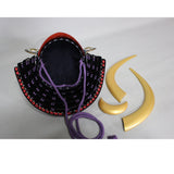 【O-040-K】Purple thread laced flat corner side crest two-piece cuirass armor (helmet only)：紫糸威平角脇立ニ枚胴具足（兜のみ）