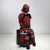 【O-062】Two-Piece Armor with Red Barrel Shoulder Guards, Deep Navy Blue Lacing, and Hand-Painted Lacquer Finish：濃紺糸威赤桶側二枚胴具足（手時代塗）