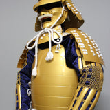 【O-073】White thread laced gold lacquered barrel shoulder guards two-piece cuirass armor：白糸威金塗桶側二枚胴具足