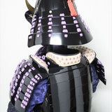 【O-056】Purple thread laced chest-fastened black barrel shoulder guards two-piece cuirass armor：紫糸威胸取黒桶側二枚胴具足